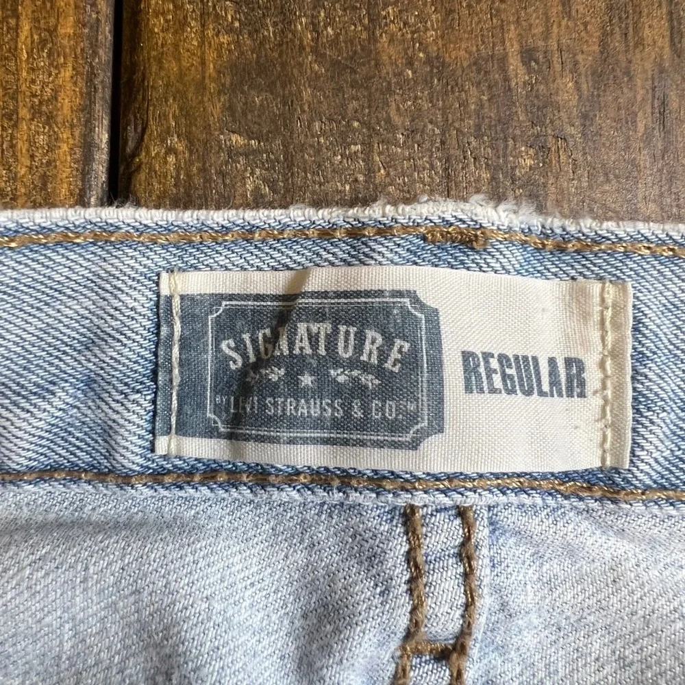 Signature by Levi‎ Strauss & Co Mens Regular Fit Light Wash Jeans 36x34 Cotton